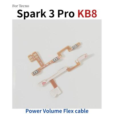ปุ่มเปิดปิด KC2 KB8สำหรับ Tecno Pouvoir 2 Pro 4 Spark 2 KA7 3 Pro KC8 6 KE5 7 KF6 2020 2022ปุ่มเปิด/ปิดไอโฟนอะไหล่ LPX3761สายเคเบิลงอได้