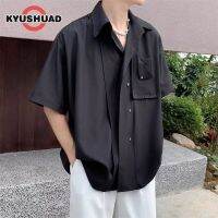 KYUSHUAD เสื้อแขนสั้นพรีเมี่ยม เสื้อลำลองแขนสั้นอินเทรนด์แขนสั้นเสื้อสุดหล่อ