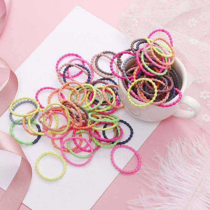 Women Girls' Elastic Hair Band 50pcs/pack 3cm Colorful Hair Ties Ropes