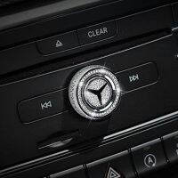 [Xiaofeitian Auto Supplies] สำหรับ Mercedes Benz รถอุปกรณ์เสริม Bling คริสตัลภายในมัลติมีเดีย Volume Audio Knobs A B C E CLA GLA ML GL GLS Class Silver