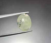 พลอยหลังเบี้ย ไหมเขียว (Green Rutilated Quartz)  น้ำหนัก 4.5 ct. ขนาด 9*5.1*10.8 mm. พลอยแท้ 100% เนื้อดี ราคาถูก