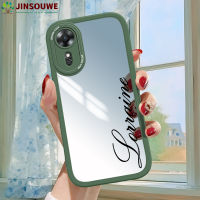 เคสมือถือ Jinsouwe เคส Oppoa17K สำหรับ A17K OPPO สำหรับเด็กผู้หญิง,เคสกระจกคลุมเต็มปกหนังตัวอักษรแฟชั่นแบบบางเฉียบ