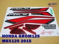 HONDA GROM125 MSX125 GROM MSX year 2015 STICKER “BLACK-RED” #สติ๊กเกอร์ติดตัวรถ สีดำ-แดง