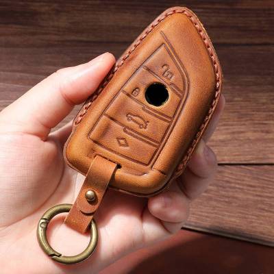Car Key Case Cover Leather Shell Keyring for BMW F10 F20 F30 G20 G30 F15 F16 G01 G02 G05 X1 X3 X4 X5 X6 1 3 5 7 Series G07
