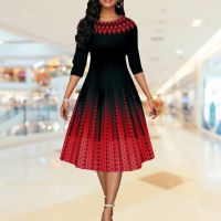 Gaun Elegan Boho Longgar Wanita Fashion Musim Panas Gaun Panjang Tidak Beraturan Setengah Lencetak Pesta S-5XL Besar