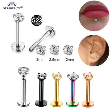 Water-Resistant G23 Titanium Cute Paw Flat Back Earring Stud for Piercing