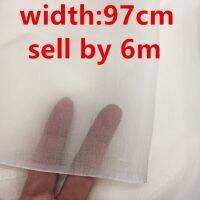 sell by 6m 100 Silk fabric thin georgette TULLE color:BIEGE-WHITEwidth:97cmthickness:3mm