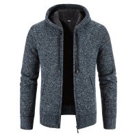 [COD] Foreign Trade Mens Thick Hooded Cardigan Sweater Knitwear Size Jacket