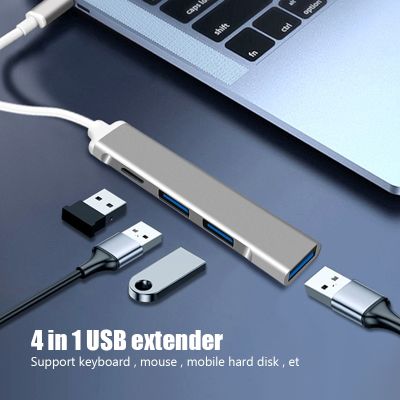 Hub USB 3.0 4 port Extender Tipe C ke USB Splitter untuk Aksesori Laptop OTG stasiun Multi dok untuk Macbook 13 Pro Air PC
