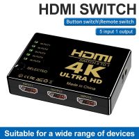 4K HDMI Splitter 5 in 1 out 5 port 1x5 HDMI Switch Distributor Video pembagi untuk PS3/4/5 Xbox TV PC proyektor Monitor Laptop