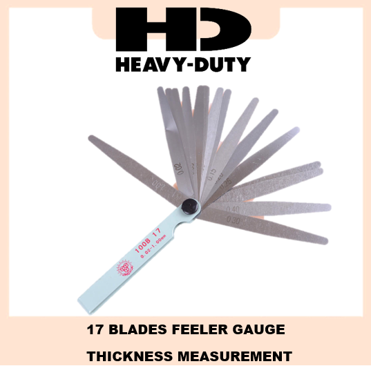 HEAVYDUTY FEELER 0.02MM TO 1.00MM 17 BLADES FEELER GAUGE THICKNESS