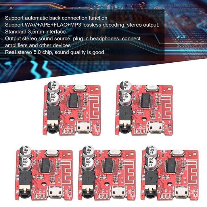 5pcs-diy-bluetooth-5-0-receiver-board-lossless-decoder-board-wireless-stereo-music-module-speaker-amplifier-module