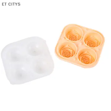 3D Rose Ice Molds 2.5 Inch, Large Ice Cube Trays, Make 4 Giant