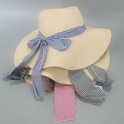 [COD] Ladies bowknot sun hat beach visor vacation travel all-match big brim straw