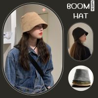 BOOM?หมวกบักเก็ต ทรงปีกแคบ สีพื้น 4 สี แฟชั่นเกาหลี