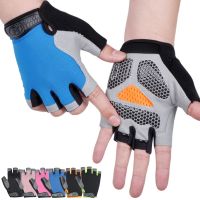 hotx【DT】 Cycling Gloves Anti-slip Anti-sweat Men Half Breathable Anti-shock S M L