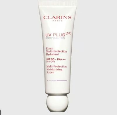 Clarins UV Plus [5P] Anti-Pollution Multi-Protection Moisturizing Screen SPF50 PA+++ #Lavender 50 ml ครีมกันแดดที่ให้ความชุ่มชื้นพร้อมปกป้องผิวจากแสงแดดและมลภาวะ