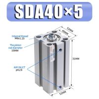 อุปกรณ์เสริมสำหรับอากาศขนาดกะทัดรัด Sda-40pneumatic กระบอกสูบกระบอกสูบ40คันคลั๊ชมอเตอร์ไซค์ถึง5 10 15 20 25 30 35 40 45 50มม. จังหวะ Sda40
