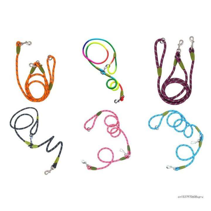 สายจูงสัตว์เลี้ยง Crossbody Dog Leash แถบสะท้อนแสงอุปกรณ์เดินกลางแจ้ง