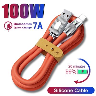 Chaunceybi 7A 100W USB Type C Fast Charging Cable 13 Note 12 F3 S23 S22 Ultra Silicone Wire