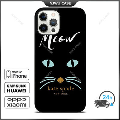 KateSpade 088 Meow Phone Case for iPhone 14 Pro Max / iPhone 13 Pro Max / iPhone 12 Pro Max / XS Max / Samsung Galaxy Note 10 Plus / S22 Ultra / S21 Plus Anti-fall Protective Case Cover