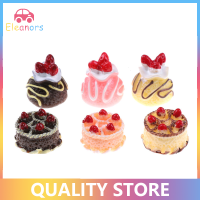 [Eleanor] 6pcs dessert 3D เรซิ่นครีมเค้กขนาดเล็กอาหารตุ๊กตาอุปกรณ์เสริม