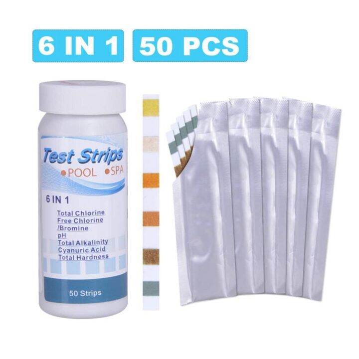 50pcs-6-in-1-test-strips-chlorine-dip-hot-tub-ph-tester-paper-swimming-pool-test-strip-hot-spring-water-test-strips-spa-testing-inspection-tools