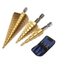 3-12mm 4-12mm 4-20mm 4-32mm HSS Straight Groove Step Drill Bit Titanium Coated Wood Metal Hole Cutter Core Drilling Tools Set Drills Drivers