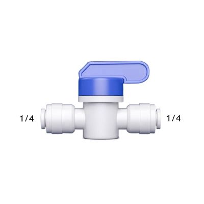 50Pcs/Lot 1/4 - 1/4 Ball Valve Backwash Controlled 6.5mm RO Fitting PE Pipe Quick Connector Water Filter Parts