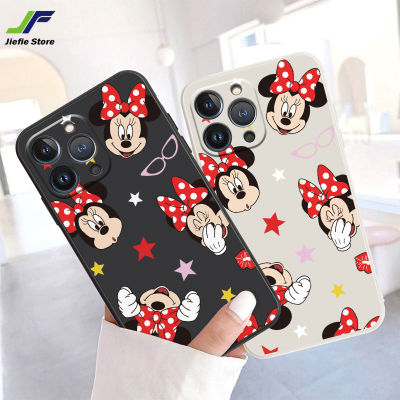 JieFie มิกกี้เมาส์และมินนี่เคสโทรศัพท์สำหรับ Samsung A750 / A7 2018 / A23 / A31 / A32 / A33 / A50 / A30S / A50S / A51 / A52 / A53 / A71 / A72/A73นุ่มตรงป้องกันแรงกระเทือนการ์ตูนขอบ