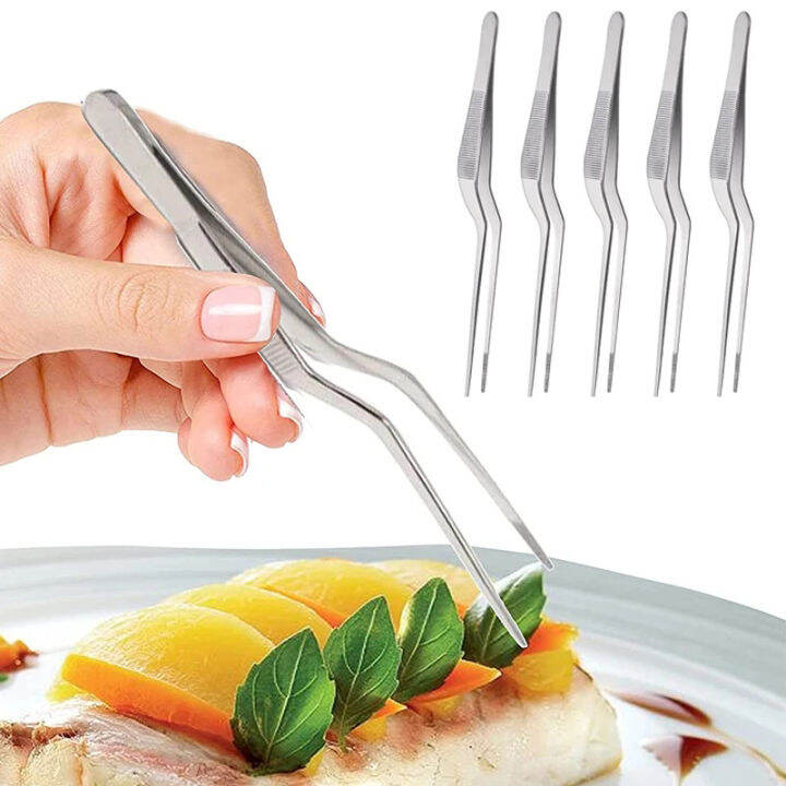 Portable Stainless Steel Kitchen Food Tweezer BBQ Food Tweezer Clip