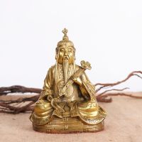 Pure Copper Three Clear Road People Sit Taoism Statue Crafts Living Room Office Taoist Figures 3 Pieces/Set