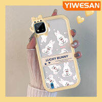 YIWESAN เคสสำหรับ Realme C20 C11 C11 2020 Narzo 50i ลายการ์ตูนกระต่ายนำโชคสีสันสดใสเลนส์กล้องถ่ายรูปแบบนิ่มมอนสเตอร์น้อยน่ารักเคสซิลิโคนโปร่งใสกันกระแทกแบบใสง่าย