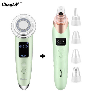 CkeyiN Multi Functional Beauty Devices RF EMS Beauty Instrument + Electric Vacuum Suction Blackhead Extractor Clean Beauty Tool