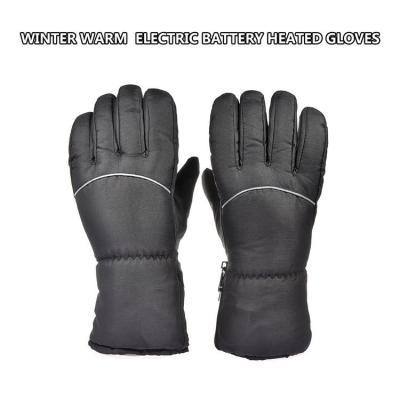 Heated Motorcycle Gloves Warm Black Electric Gloves Comfortable Waterproof Elastic Wrist Strap Battery Gloves Winter Supplies for Bicycles Bikes Motorcycles Riding chic