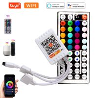 ▨☢▼ Tuya WiFi Smart LED Controller 12V 4Pin RGB LED Strip Light Contoler APP 24 / 44Keys Remote Voice Control Work With Alexa Echo