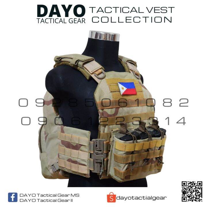 (DAYO) BACK TO BACK/ FRONT AND BACK PLATE CARRIER BANDOLIER DESERT ...