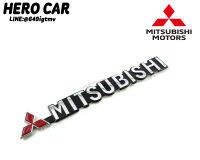 โลโก้ LOGO MITSUBISHI สีเงินขอบดำ ติดรถยนต์ MITSUBISHI ได้ทุกรุ่น​