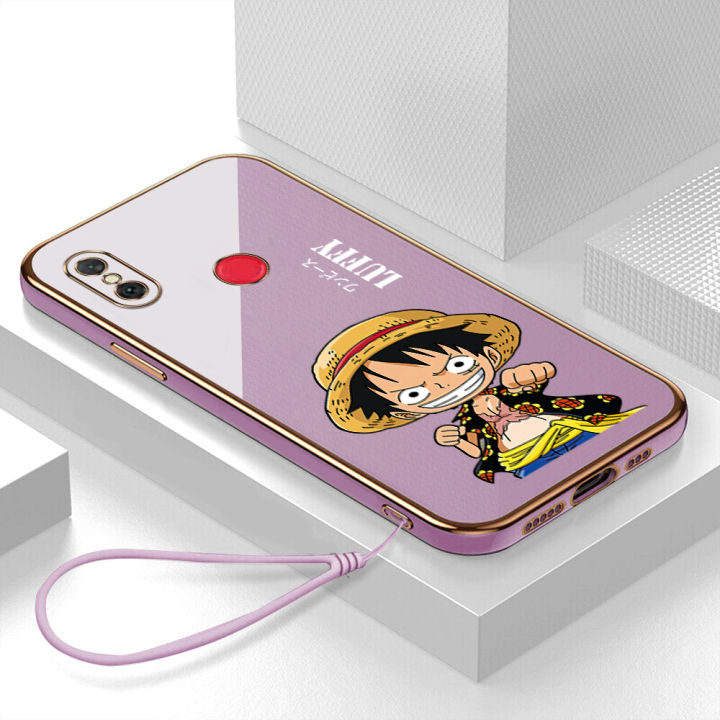 เคส-redmi-note-6-pro-case-luffy-ลักชัวรี่-6d-ซอฟท์ซิลิโคนกรอบสี่เหลี่ยมชายนี่ฟูลแบ็คปก