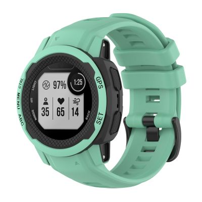 สำหรับ Garmin Instinct 2S แถบนาฬิกาซิลิโคนสำหรับเล่นกีฬาสีทึบ (เป็ดน้ำ) (ขายเอง)