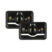 【Headlight】2pcs DOT 4x6inch 150W Square LED Headlight DRL H-L Sealed Beam Projector Driving Lamp H4 Black Housing Headlight
