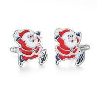 WN new high quality brass Santa Claus Cufflinks fashion men French Cufflinks Christmas gift