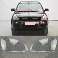 2 ชิ้นไฟหน้า CLEAR ฝาครอบเลนส์ฝาครอบด้านซ้ายและขวาสำหรับ HYUNDAI TUCSON 2005 2006 2007 2008 2009