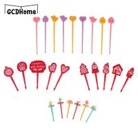 5PC Mini Merry Christmas Animal Bird Fruit Fork Food Grade Plastic Kid Cake Fruit Toothpick Bento Lunch Bento Party Decoration