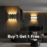 ไฟติดผนังภายในที่ทันสมัย 110V 220V โคมไฟติดผนังกันน้ําในร่มกลางแจ้ง Led Wall Light Sconces สําหรับห้องนั่งเล่นห้องนอน 4/6 / 8W