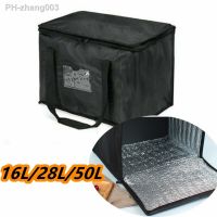 Pizza Bag Meal Delivery Bag Black Foldable Replacement Takeaway Thermal Warm Cold Bag 16L/28L/50L 1pcs Waterproof Insulation Bag