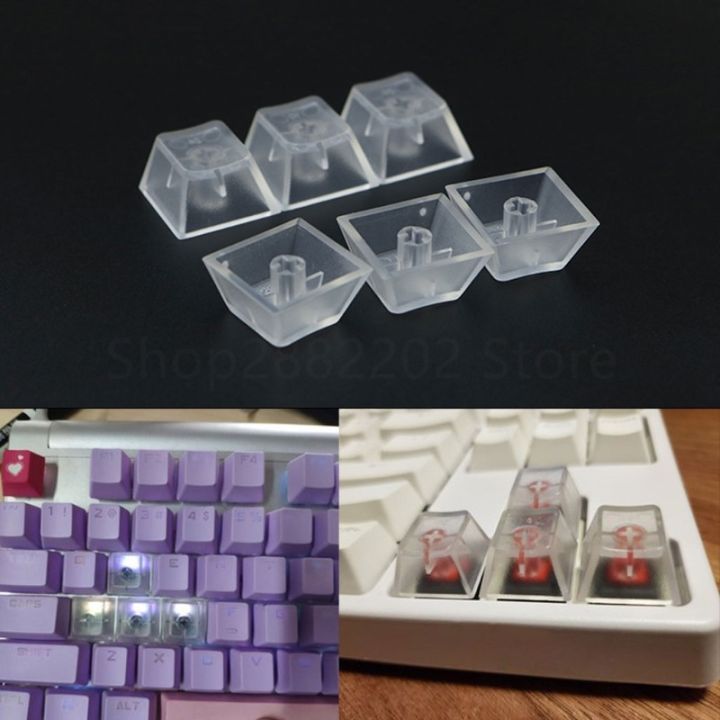 10pcs-transparent-keycaps-mechanical-keyboard-matte-backlit-caps-gateron-kailh-r3