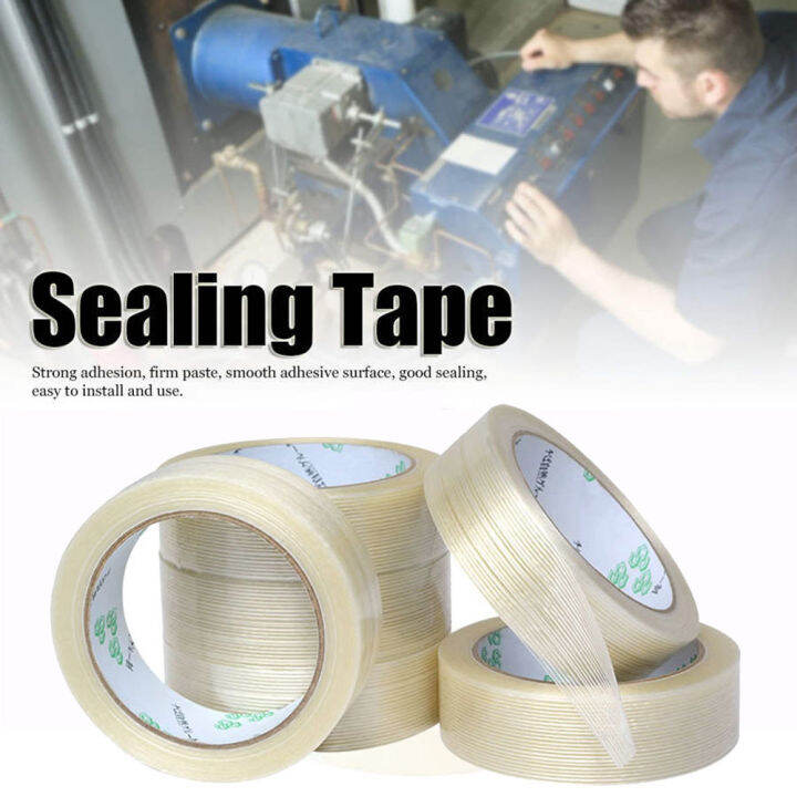 25-meters-roll-reinforced-for-fixing-and-packing-transparent-high-temperature-resistant-high-strength-adhesive-tape-glass-fiber-tape-sealer-stripe-tape