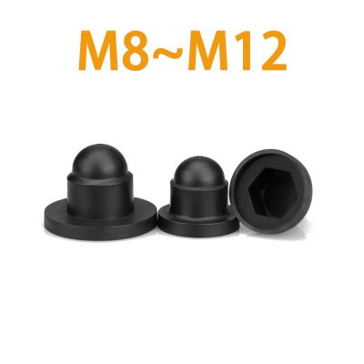 5 Buah M8 M10 M12 Hitam Hexagon Mur Baut Tutup Pelindung Plastik Dekoratif Perlindungan Kacang Topi Lengan Sekrup Topi