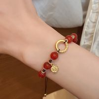 [COD] Chinese style bean red bead circle blessing word bracelet 2022 new literary and artistic temperament national tide retro